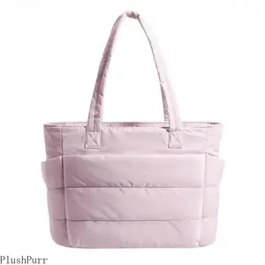 Women's Puffy Bubble Quilted Tote Bags - 3 Sizes, Lightweight, Durable, Multi-Compartment, Zipper Closure, Laptop-Compatible for Travel & Work Organization summerwins