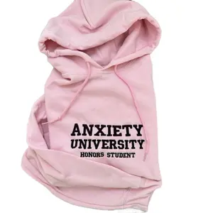 Anxiety University Honors Student Embroidered Hoodie Tops