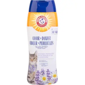 Arm & Hammer 2-In-1 Deodorizing & Dander Reducing Shampoo for Cats, Baking Soda Cat Shampoo for Dander, Odor Control and Coat Cleaning, Lavender Chamomile Scent, 20 Fl Oz FF12837