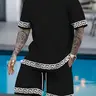 Men's Summer Short Sleeve Shorts Set, 3D Digital Print, Casual Commuter Set, Casual Loose Fit, Relaxed Fit, Perfect for Commuting, Sports, Fitness, Streetwear, All Seasons