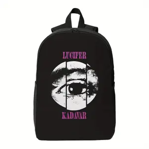 's Large Capacity Backpack - Gothic Eye Graphic design (Black/Pink), Heavy-Duty School Bag with Zipper Closure, Laptop Backpack for College, Travel, Everyday Use - Lucifer Kadavar, Backpack for School, Durable Construction, for Teenager