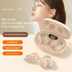 True Wireless Earbuds Bluetooth-compatible 6.0, HD Sound, Clip-On Design, Lightweight Portable, Compatible with iOS and Android, Perfect for Sports Fitness Travel, Gym Headphones, Wireless Earphones