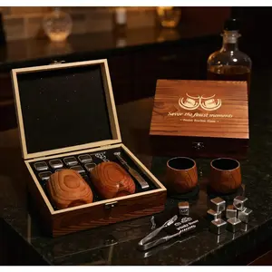 Charred Oak Whiskey Glasses - Perfect Father's Day Gift for Dad, Unique Birthday Present for Boyfriend & Holiday Gift for Bourbon Enthusiasts