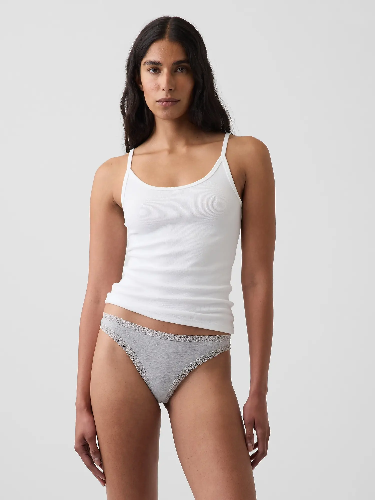Gap Women's Softest Organic Stretch Cotton Lace-Trim Thong