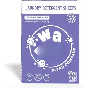 Laundry Detergent Sheets - 3 Enzyme High  Clean -   Safe, No Harsh  - Plastic Free Travel Friendly Box - Lavender, 20 Sheets 40 Loads