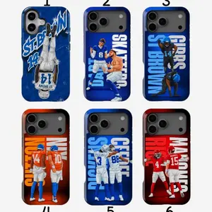 Dart x Skattebo, St. Brown x Gibbs, Pickens x Ceedee, Rice x Mahomes, Bo Nix x Sutton Phone Case, Celly Shockproof Case Cover Compatible with iPhone X, 11, 12, 13, 14, 15, 16, 17 Series & Galaxy Series