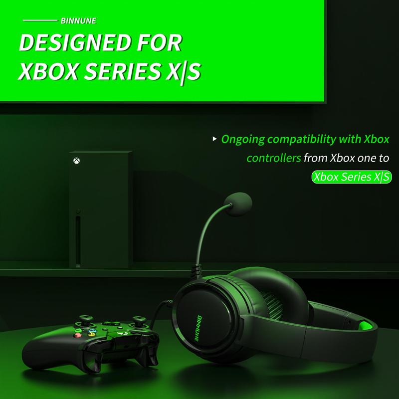 Gaming Headset BG02 with Mic for Xbox Series X S Xbox 1 PS4 PS5 PC NS,Wired Headphones,50mm Stereo Sound,3.5mm Jack, Black Friday Deal for Gamers