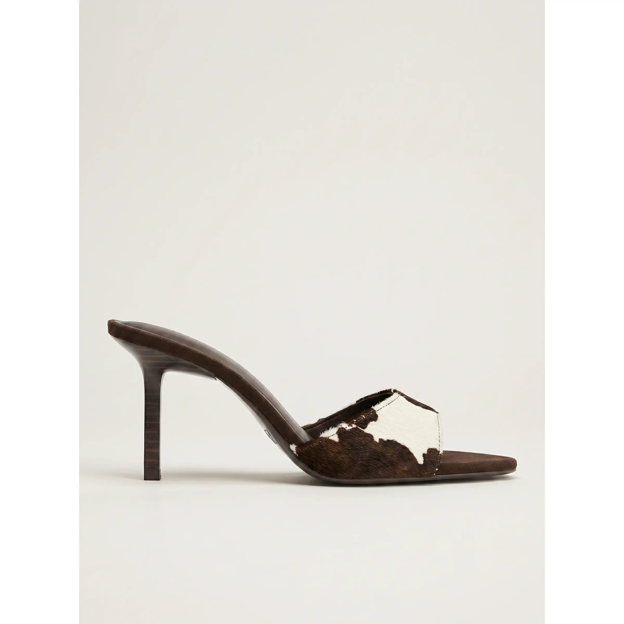 The Cowhide Kitten Mule