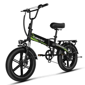 Cybervelo 1000W Folding Electric Bike, 48V16Ah Large Removable Battery E-Bike, 30+MPH, 20" Fat Tire Electric Bike for Adults, Adult Electric Bicycles for Commute Men/Woman