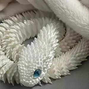 3D Printed Snake Toy, 1 Count Flexible 3D Printed Animal, Creative Animal Model Ornament, Perfect Desktop Pet, Animal Collector's Gift
