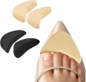 Black/Nude Toe Protector Inserts – Comfortable Forefoot Cushion Pads for Dress Shoes, Office Wear, Parties & Long Standing