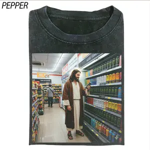 Funny Jesus Grocery Store Shirt, Jesus x monster Meme Graphic Tee, Convenience Store Aesthetic Shirt, Energy Drink Parody Tee, Viral Funny Jesus Shirt, Retro Vintage Meme Tee, Unisex Streetwear Graphic Shirt