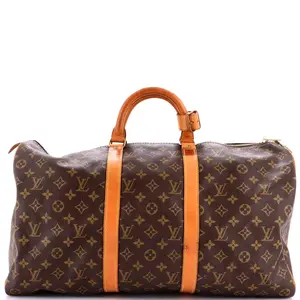 Pre-owned Louis Vuitton Canvas Coated Travel Bags Keepall Bag Monogram Canvas 50 by Rebag