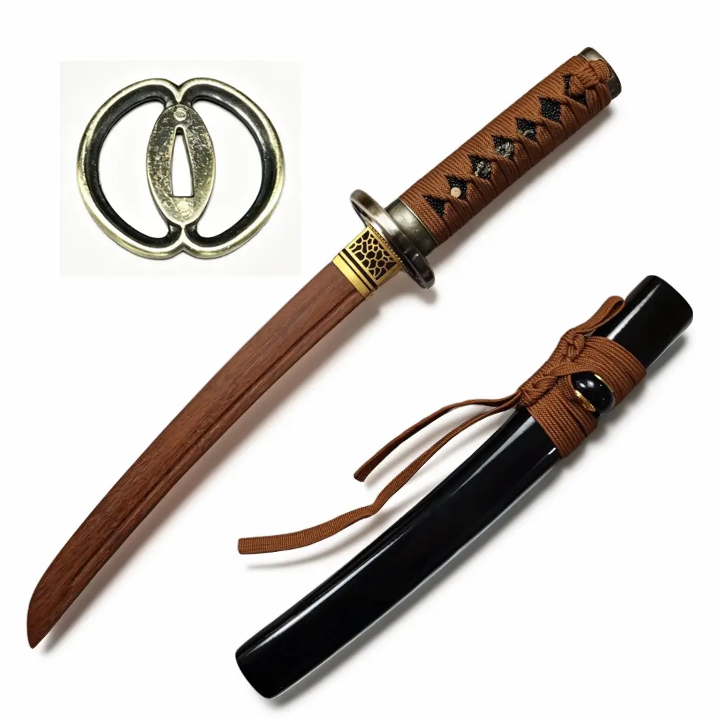 Handmade Wooden Tanto – Japanese Samurai Cosplay Prop Ninja Sword for Costume & Collection