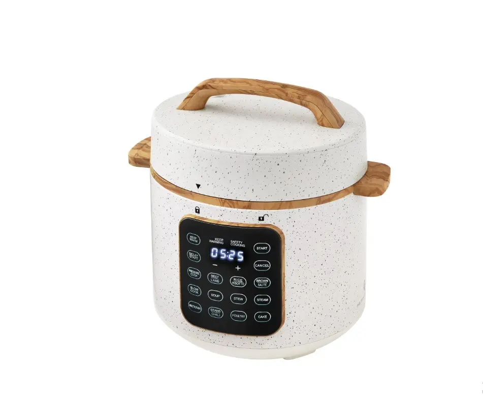 The Pioneer Woman Linen Speckle 6-Quart Pressure Cooker with Touch Control Display
