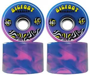 Bigfoot Longboard Wheels - 76mm Marble Swirl - Blue/Pink