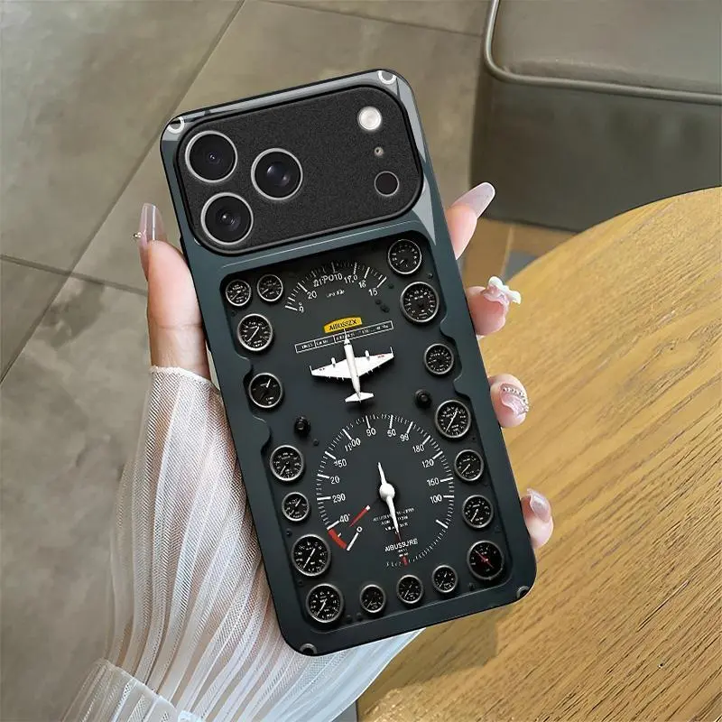 Aviation Theme Glass Smartphone Casing, Unique Aircraft Design Cellphone Accessory for iPhone 17 Pro (Handheld Device Compatible).666