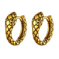 Snake Hoop Earrings-Golden