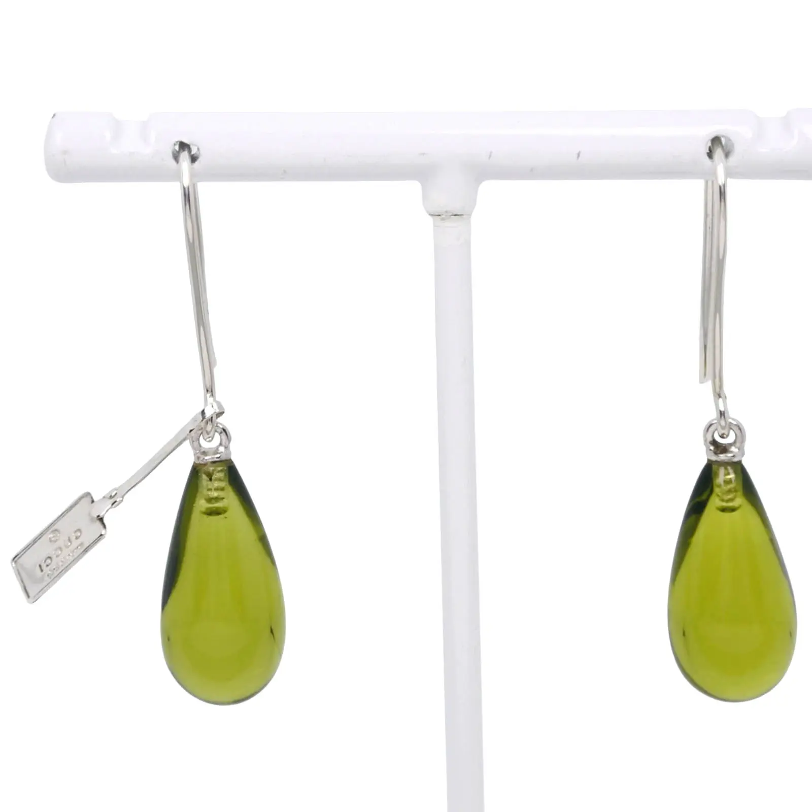 Pre-owned GUCCI Sterling Silver 925 (Ag925) Small Leather Goods Silver 925 Glass Earrings