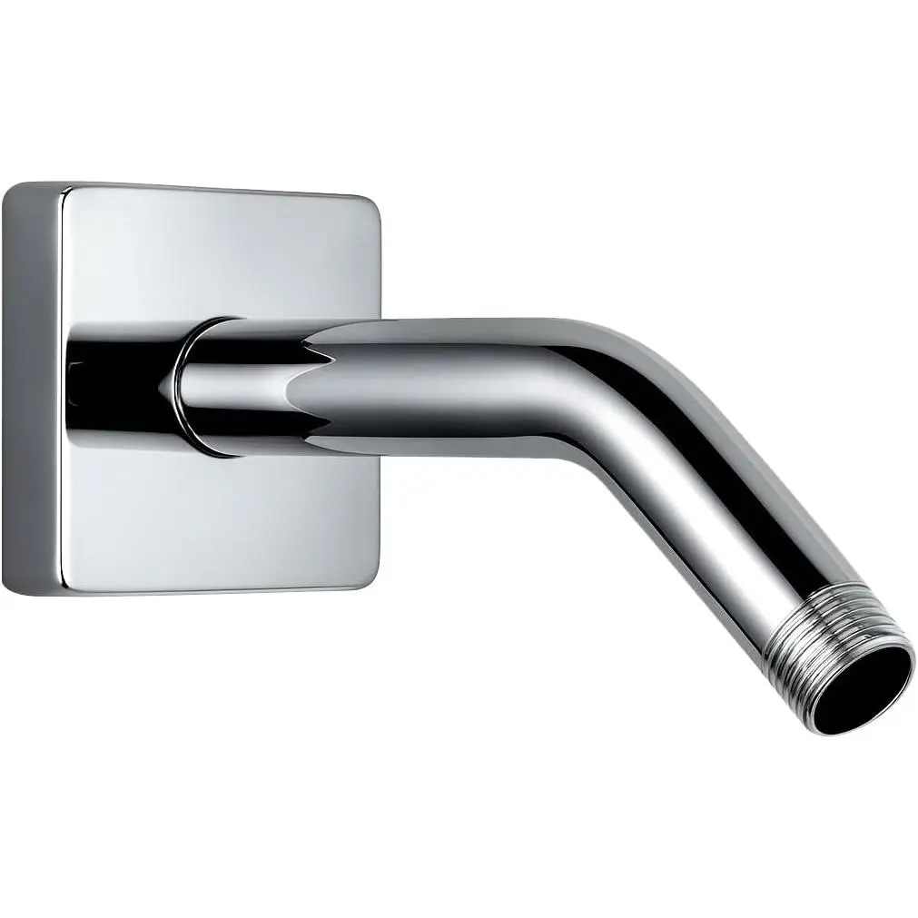 Metal 6-Inch Shower Arm with Flange, Wall-Mounted Stainless Steel Shower Pipe Replacement for Fixed and Handheld Shower Heads, Chrome