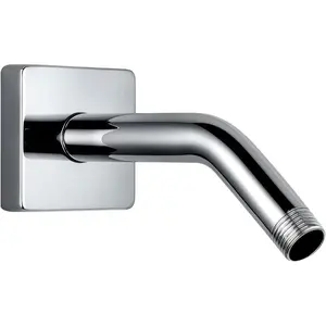 Metal 6-Inch Shower Arm with Flange, Wall-Mounted Stainless Steel Shower Pipe Replacement for Fixed and Handheld Shower Heads, Chrome