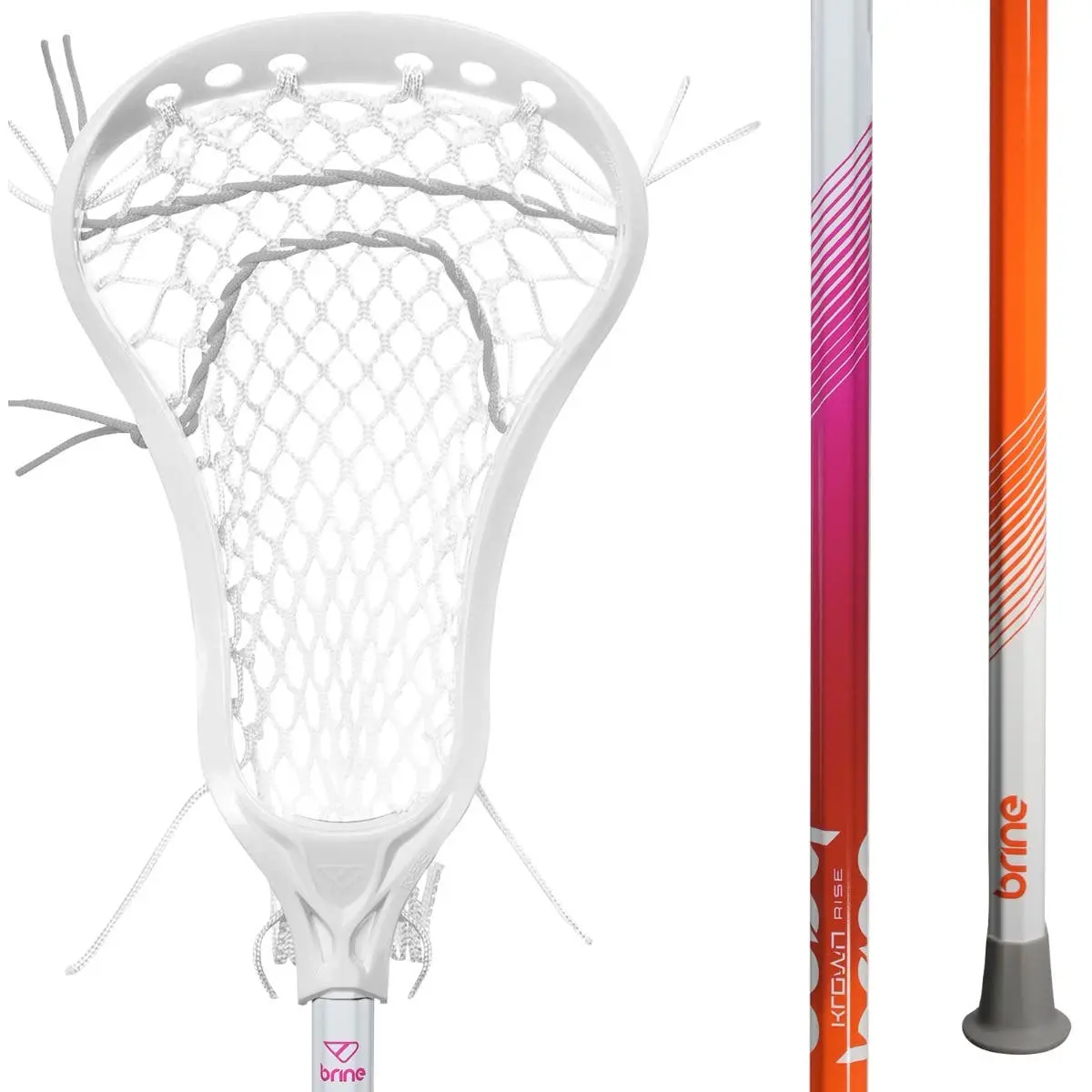 Girls' Brine Krown Rise Complete Lacrosse Stick - Flatter Scoop, Increased Ball Control, Low Sidewall Design, Superb Pocket Formation, Truoffset Technology