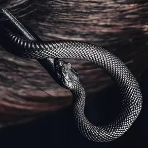 Vintage Style Hair Stick, Elegant Zinc Alloy Serpent Hairpin, Unique Twisted Snake Design Hair Accessory for Women - DT401