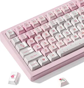 Womier PBT Keycaps Set,Custom Ceramic Coating Cherry Profile for 100% 75% 65% 60% TKL US Layout Mechanical Keyboard