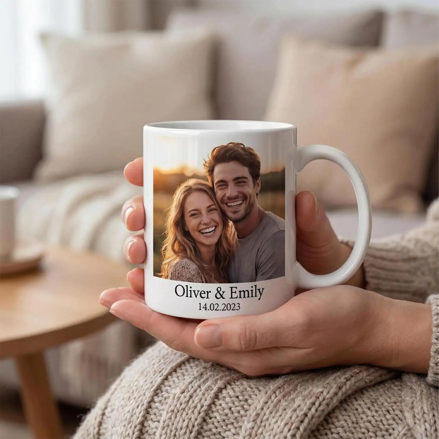 Personalised Photo Mug with Text, Custom Picture Coffee Mug Gift for Her, Printed Photo Cup, Unique Birthday Gift Idea