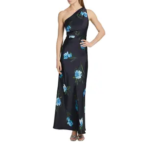 Sachin & Babi "Delphine" One Shoulder Floral Gown