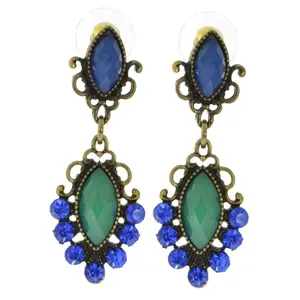 BLUE & GREEN TEAR DROP EARRINGS