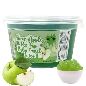 Fusion Select Boba Bursting Bobaz Popping Bobaz Pearls Fruit Tea Snack Toppings (490 Grams, Green Apple)