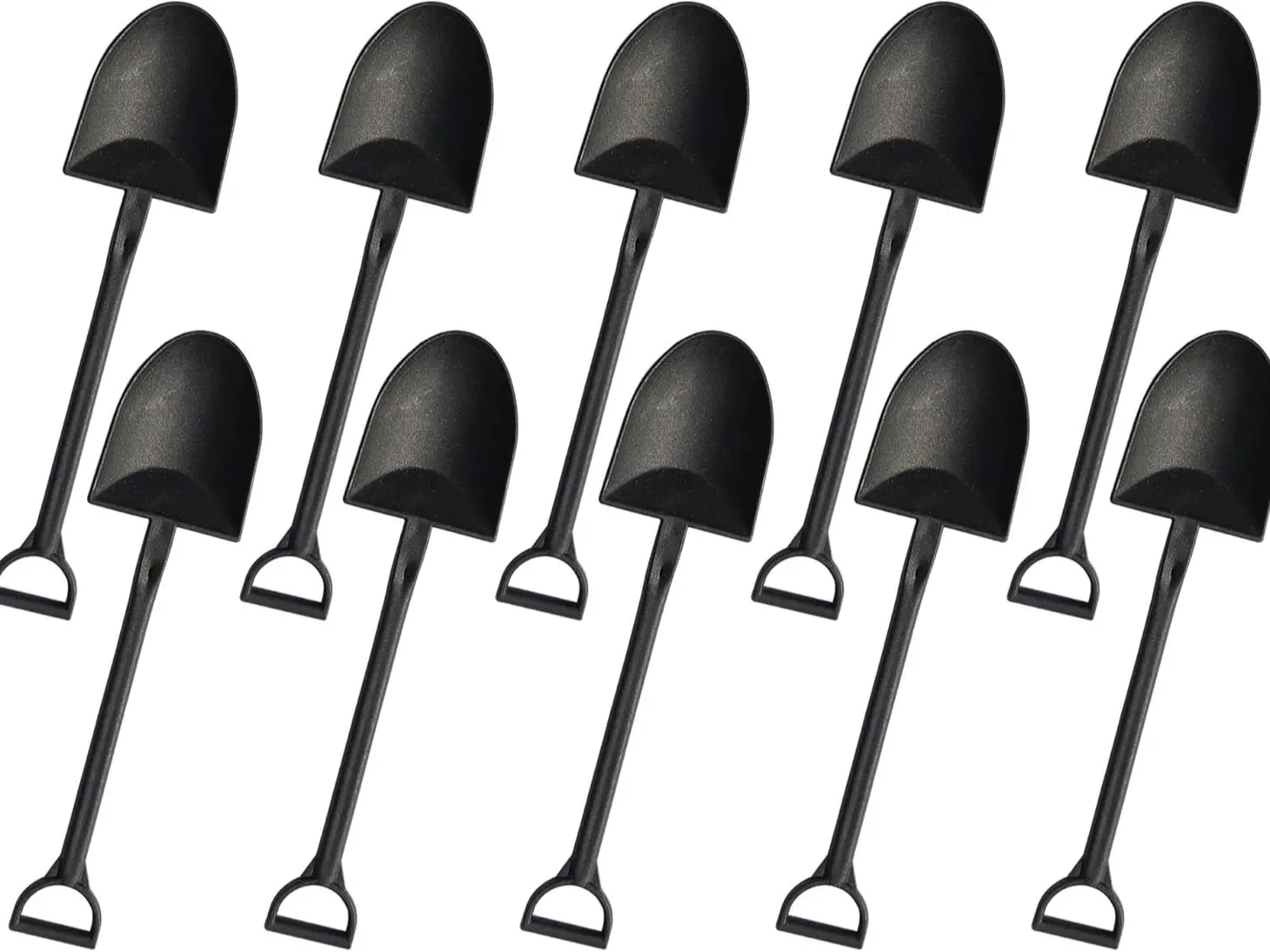 OaaXbbECco Novelty Mini Shovel Shape Spoons Cute Disposable Plastic Dessert Spoons (50)
