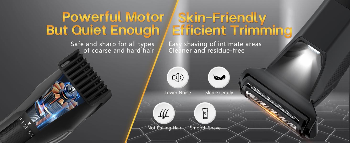 Manscape Beard Trimmer for Men, Groin & Body Hair Trimmer, Ball Shaver, Nose Hair Clippers, IPX7 Waterproof Men's Wet/Dry Groomer Kit, Rechargeable with Travel Case, LED Display