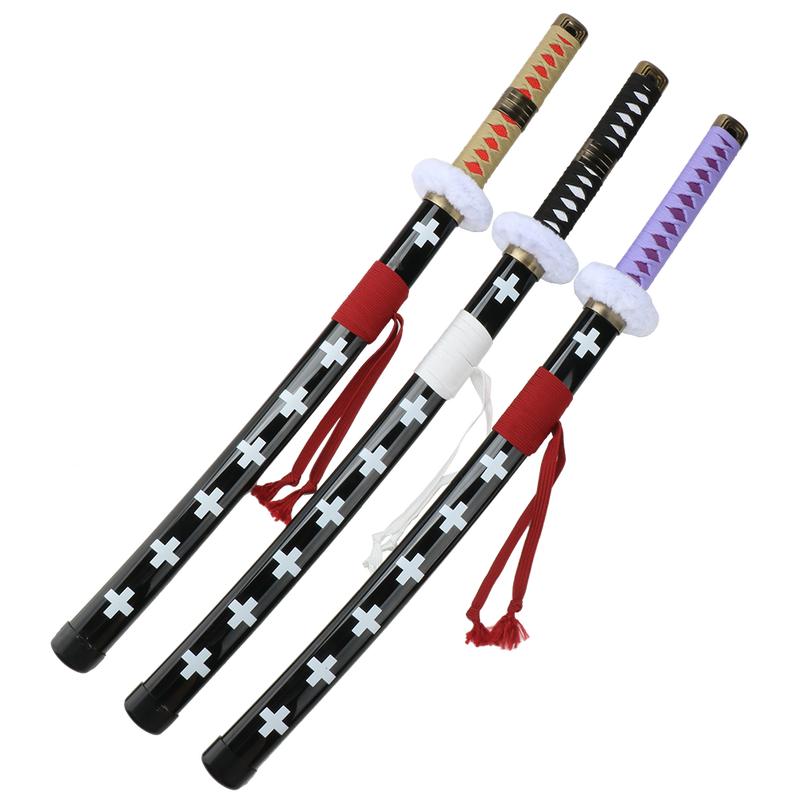 ELERVINO 31 inches Bamboo Wooden Roronoa Zoro Sword Cosplay Death Surgeon Trafalgar Law Swords with Black Belt & Holder Stand Display for Halloween Anime Role Playing Props Cosplay Collection Decoration Christmas Gift Birthday Decoration