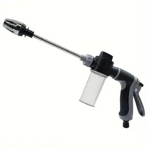 High-Pressure Car Wash Gun, Garden & Gardening Tool, Thickened Long Handle, Full Metal Spray Head, Soft Hose Included
