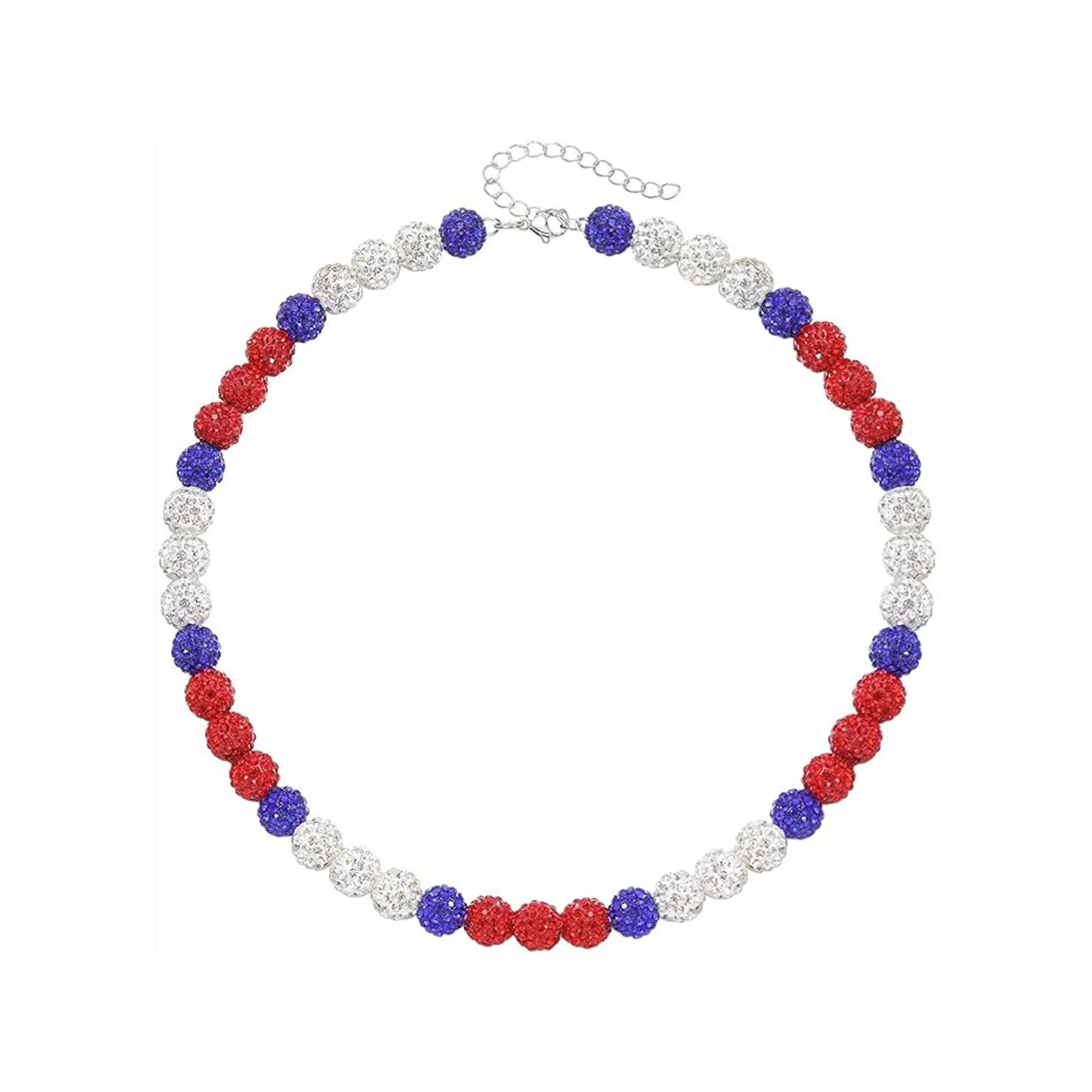 Christmas Baseball Necklace For Men Women Rhinestone Discoball Necklaces Baseball Beaded Dirp Accessories Necklace Christmas Gifts
