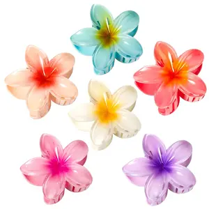 6 Pcs Flower Hair Claw Clips for Women Girls, Hawaiian Hibiscus Hair Clips, Cute Summer Beach Hair Accessories