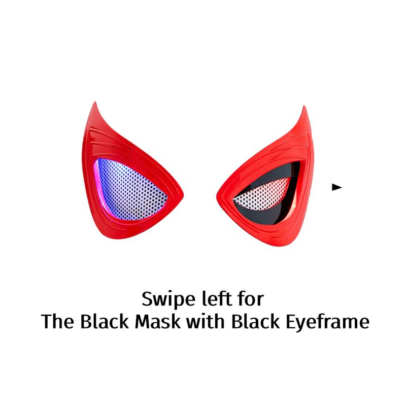 Cool Hero Mask - Remote Control Skin-friendly Red & Blue Lights - Perfect for Cosplay, Halloween, Festivals, Parties - 26cm x 19cm x 11cm - Plastic Material