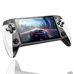 X9 Handheld Gaming Console Rechargeable Portable with 10 Built-in Game Simulators Home Travel Wireless Protector White