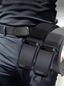 New Automatic Buckle Belt, Canvas Tactical Workwear Casual Outdoor Military Training Pants Belt For Men, Adjustable Ratchet Belt