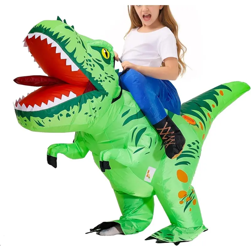 L-CGS004   Inflatable Dinosaur Costume Kids Riding T Rex Blow up Halloween Costume Funny Party for Boys/Girls