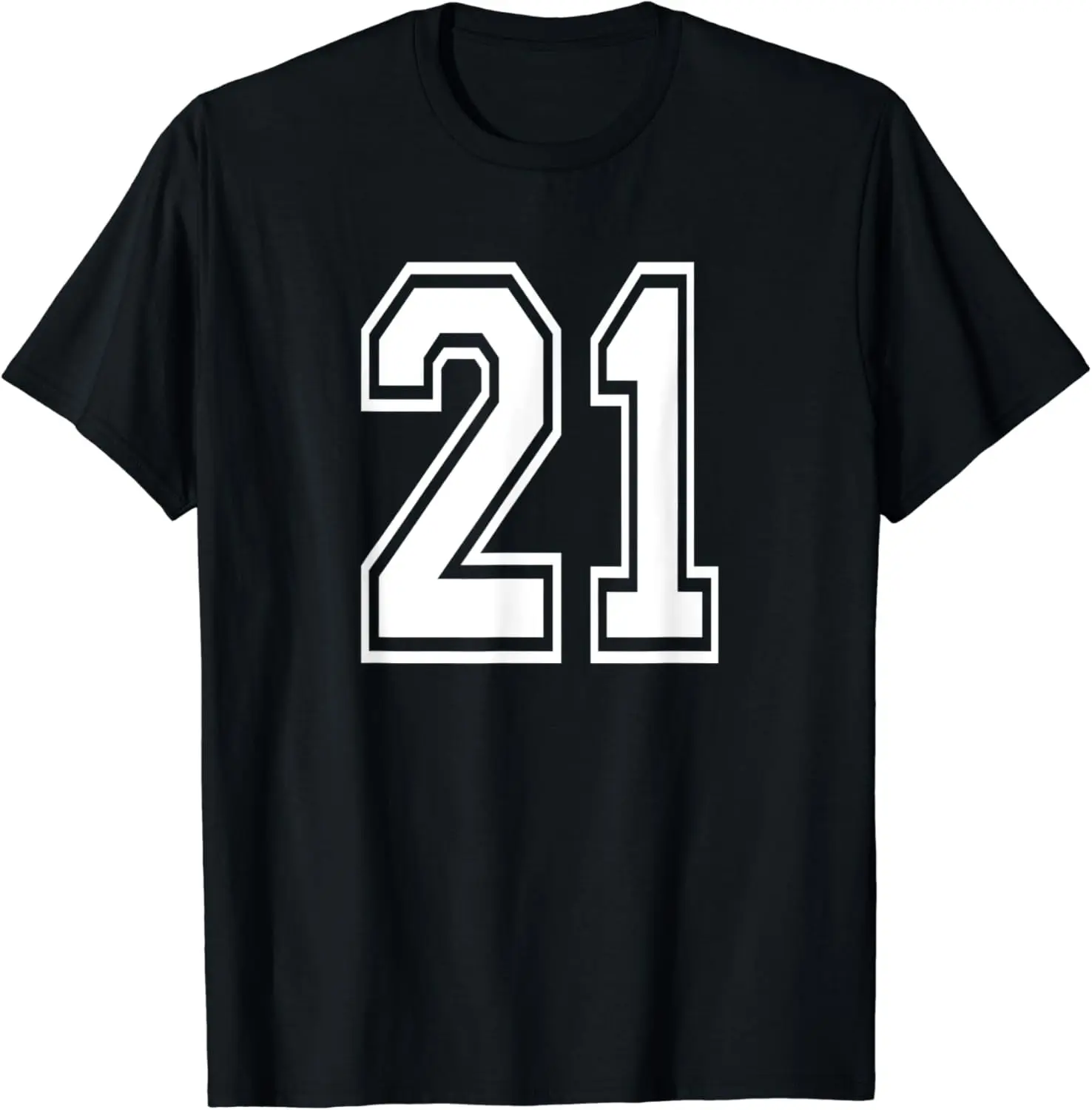 Women's Number 21 Uniform Sports Jersey T-Shirt - 21st Birthday Outfit, Gathering Attire, Gifts for All Occasions, Female, Numbered, Special Occasion, Wide Range Of Sizes, Large, Event, Playful
