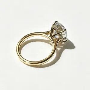 Lab-grown diamond 11062, 3 ct & 5 ct; color: D; clarity: VS1; oval cut cultivated diamond ring; IGI; light luxury, premium feel; versatile for everyday wear; engagement/proposal diamond ring; birthday gift ring; S925 sterling silver.
