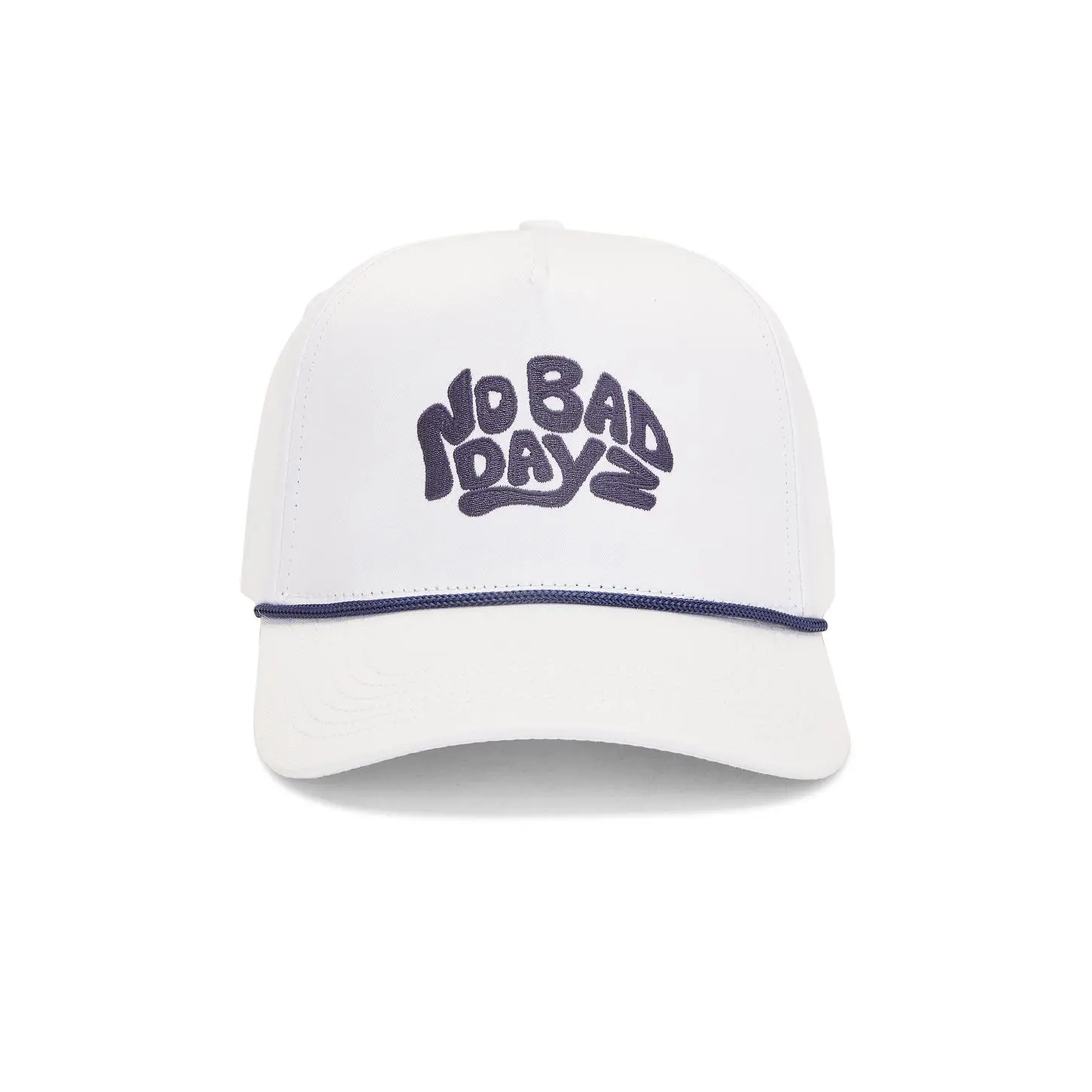 PrettyBoy No Bad Dayz Rope Hat in White & Deep Navy Unisex
