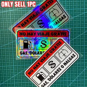 1PC NO HAY VIAJE GRATIS Car Stickers, Spanish Style, Waterproof and Scratch-resistant Vinyl Decals, Multipurpose Car Decal, Suitable for Auto Windows, Body, Trunk, Self-adhesive for Smooth Surfaces