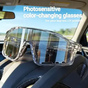 New Arrival: UV-Protective Sunglasses for Hiking & Cycling - Windproof, Changes color in response to UV intensity; the stronger the UV light, the deeper the color change.Sand-Resistant Sports Eyewear with Versatile, Stylish Photochromic Lenses