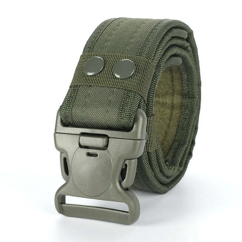 Tactical Utility Belt for Men, Green  Heavy Duty Nylon Military Belt with Quick Release Buckle, Adjustable Outdoor Belt for Hiking, Camping, Work, Travel, Hunting, Security, Tactical Gear and Everyday Use, Durable Strong Webbing Waist Belt
