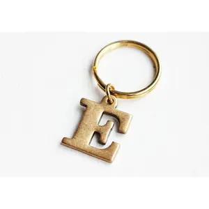 Brass Initial Keychain - A, C, D, E, H, J, K, M, S