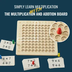 2 in 1 wooden Montessori multiplication and addition board game Montessori toys Educational Math board game double panel gift